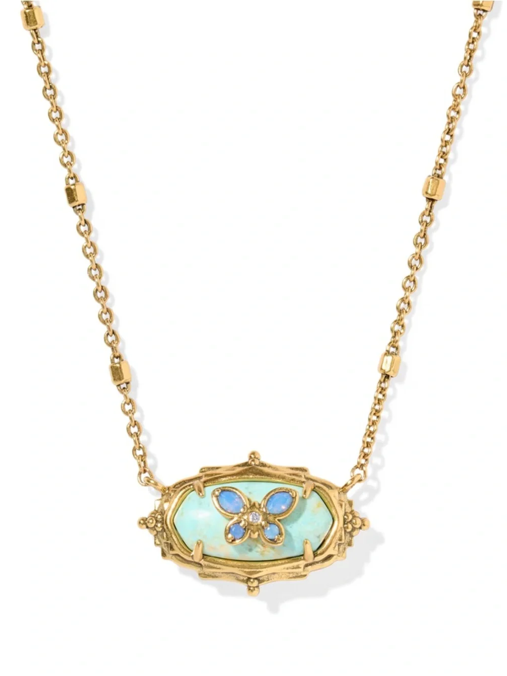 Dolly Parton x Kendra Scott Elisa butterfly short pendant necklace vintage gold - Picture 3 of 3